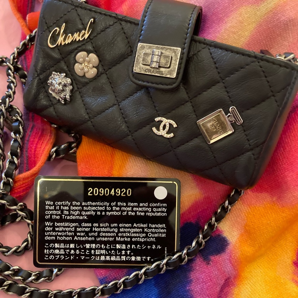 Chanel reissued phone case on chain